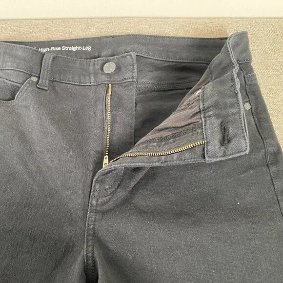 Talbots PETITE Flawless Straight Leg Denim Jeans Women's 10P High Rise Black - Picture 4 of 14